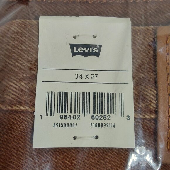 NWT! 34 x 27 Levi's 501 Mid-Rise 90's Straight Leg Baggy Ankle 100% Cotton Jean - Picture 5 of 7